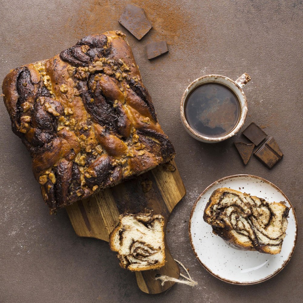 Pan brioche trenzado con chocolate