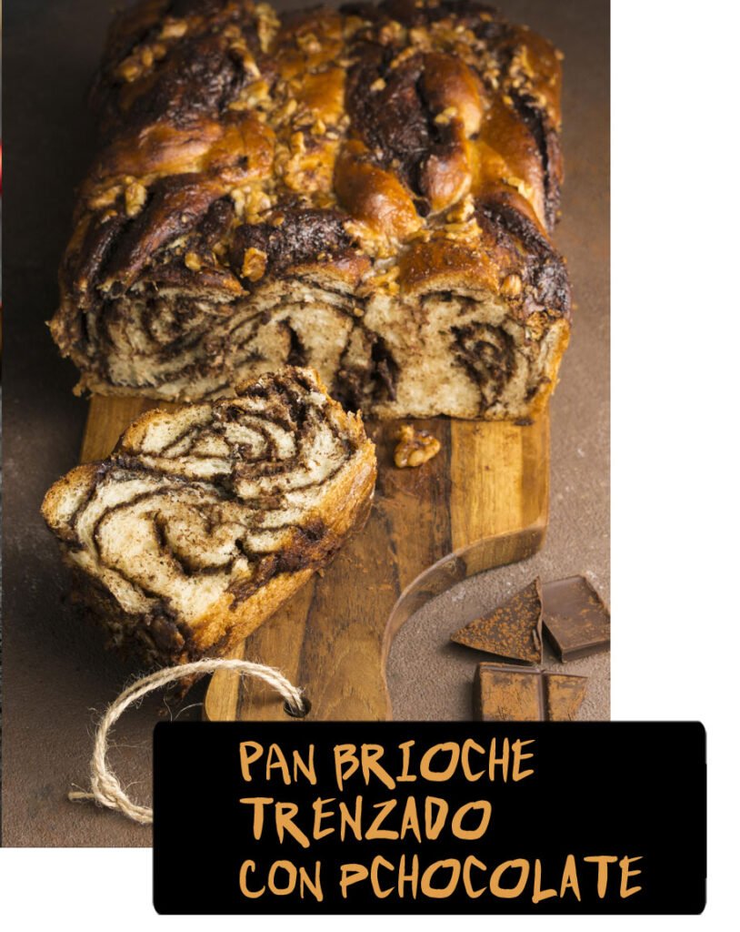 receta de pan brioche trenzado con chocolate