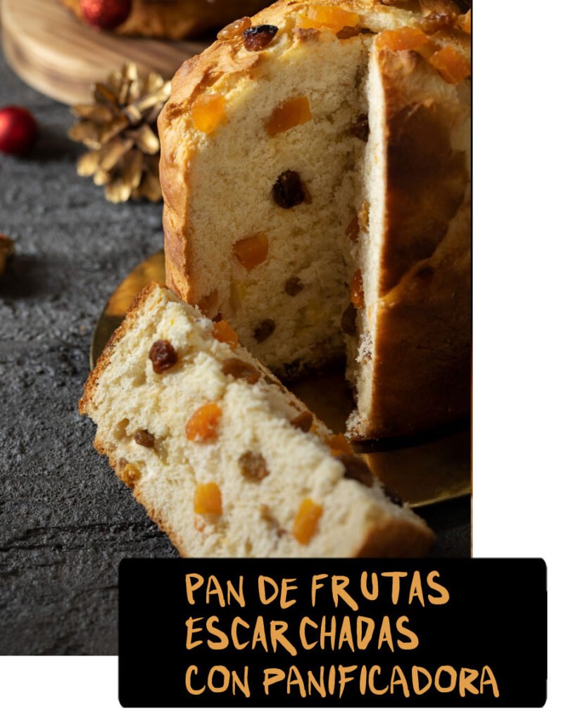 Receta de pan de frutas escarchadas con panificadora