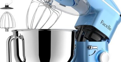 Imagen destacada de batidora amasadora Facelle 1500w en color azul con bol de acero inoxidable