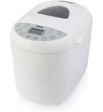 Panificadora Tristar BM-4586 blanca con pantalla digital y tapa con ventana