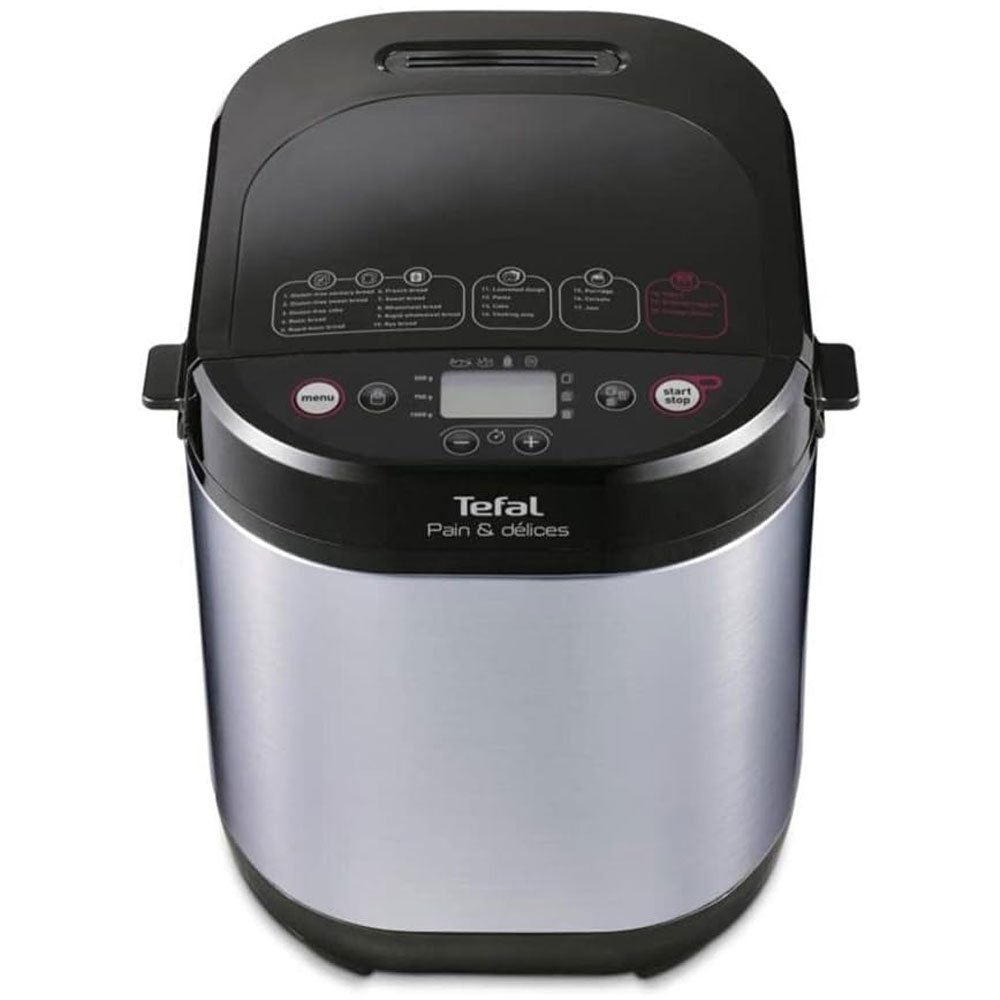 Panificadora Tefal Pain & Délices PF240E38 con diseño elegante en acero inoxidable